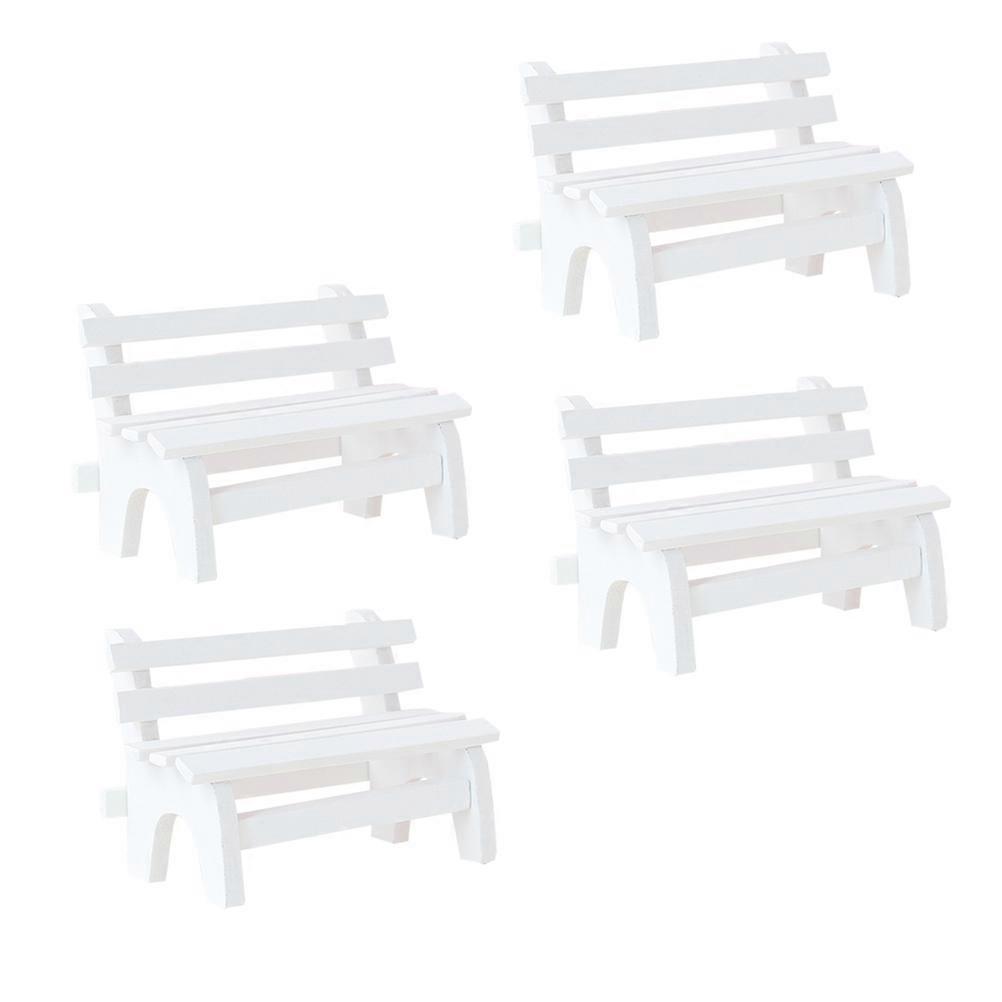 Mini Wooden Bench Toy for Miniature Decoration with 12Pcs Set