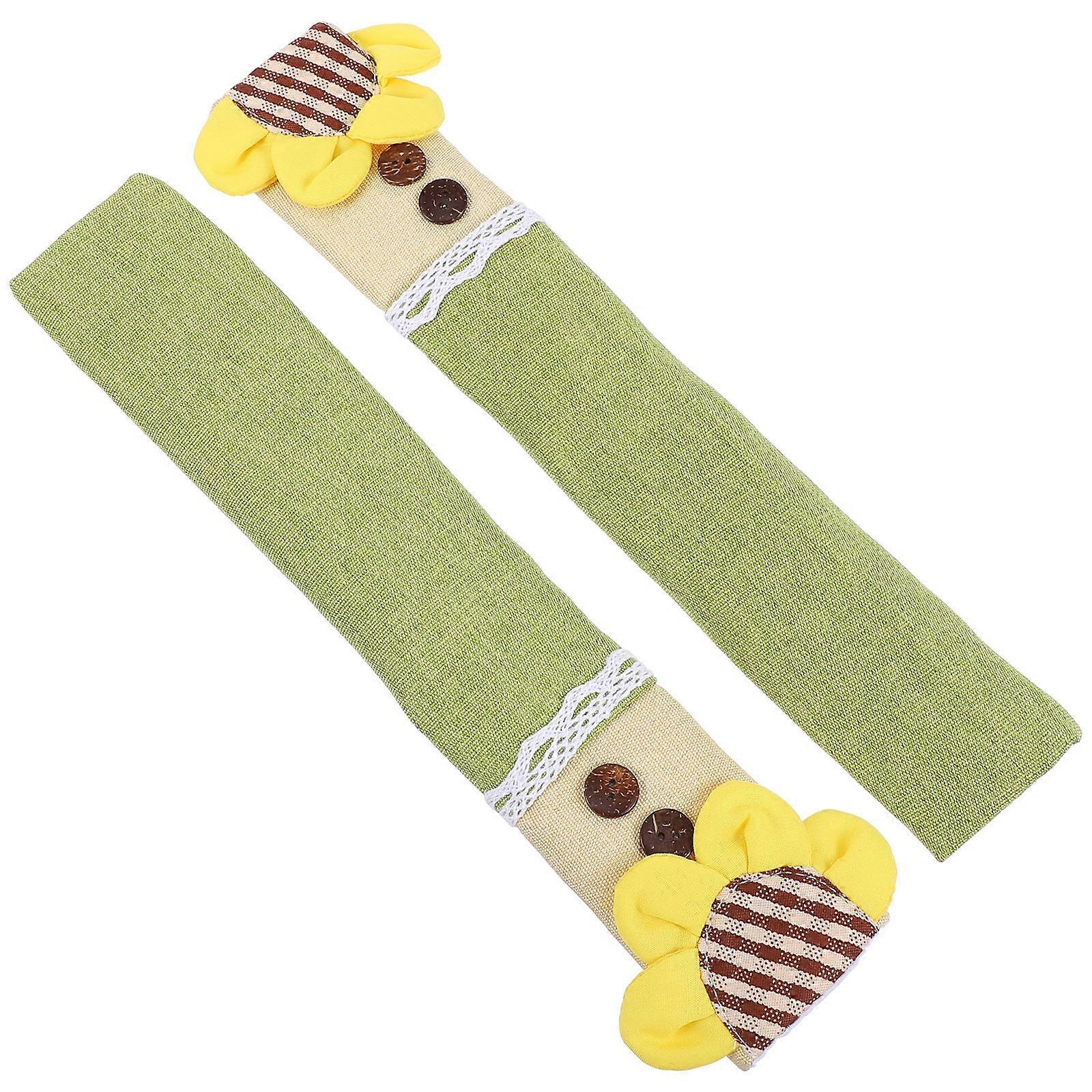 Refrigerator Handle Covers Handle Cover for Kitchen Use 4Pcs Green Fabric