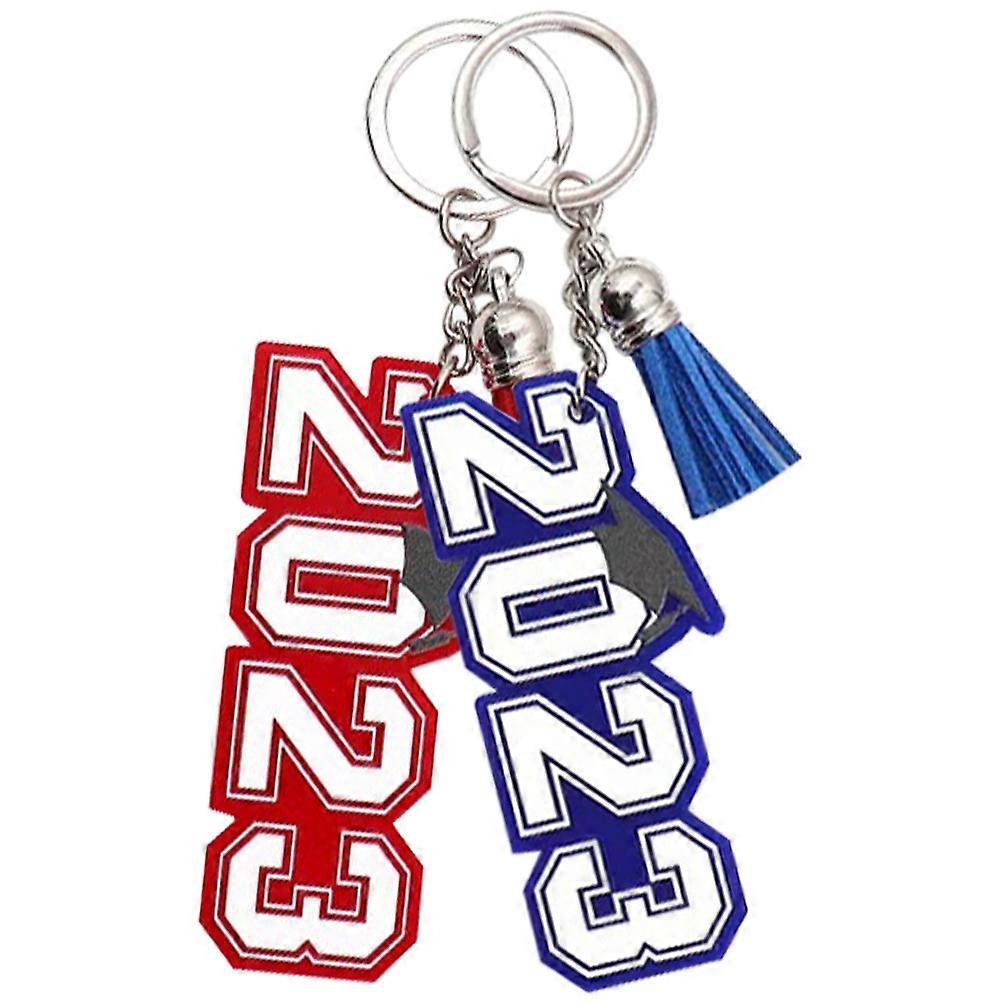 Graduation Themed Keychain For Gift Giving Rectangular Keyring Assorted Color Organize Keys 8 Pcs