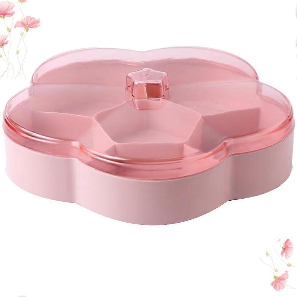 Divided Candy Box Storage Case for Dried Fruit Pink Tray