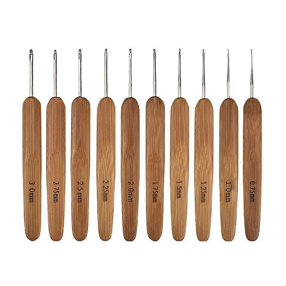 Crochet Hooks Set Bamboo Handle for Handmade Projects 3Sets Bearded Needles