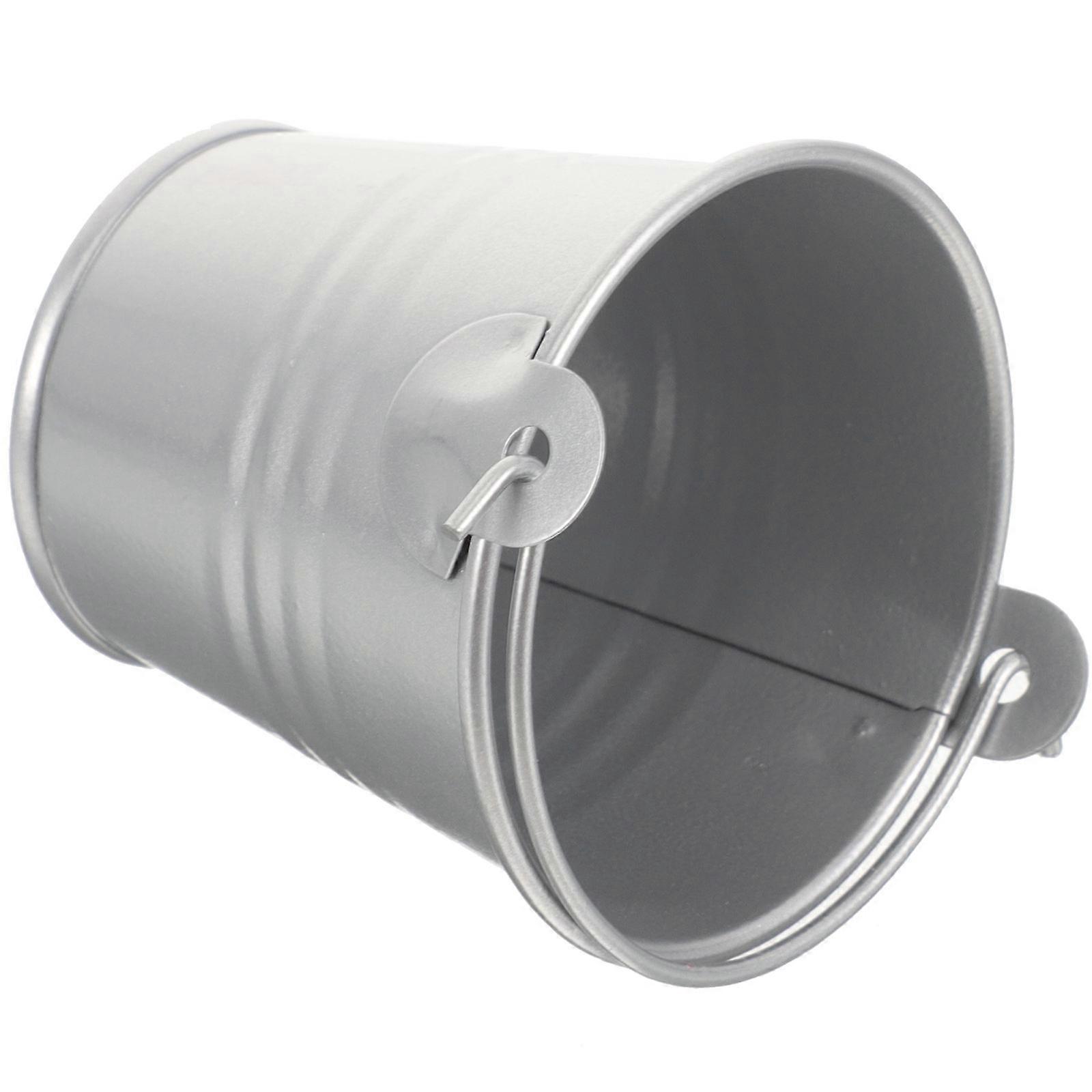 Iron Flowerpot for Storage 2Pcs Portable Multi-Functional Buckets with Handle