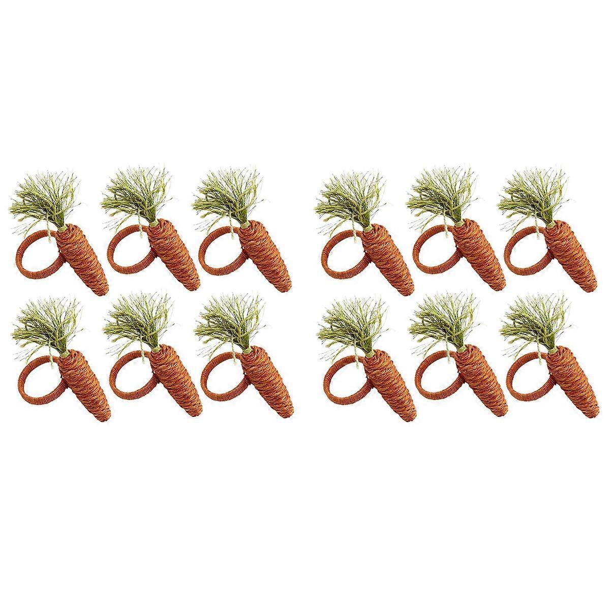 6PCS Easter Carrot Napkin Ring Easter Napkin Ring Holder