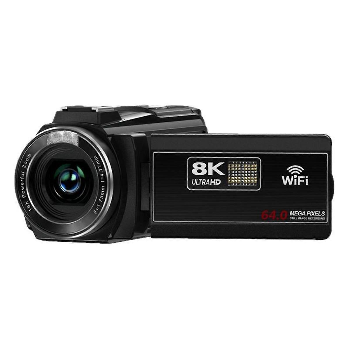 מצלמת וידאו 8K מסך מגע LCD 3 אינץ' 60FPS/64MP זום דיגיטלי 18x מקליט HD WIFI נייד
