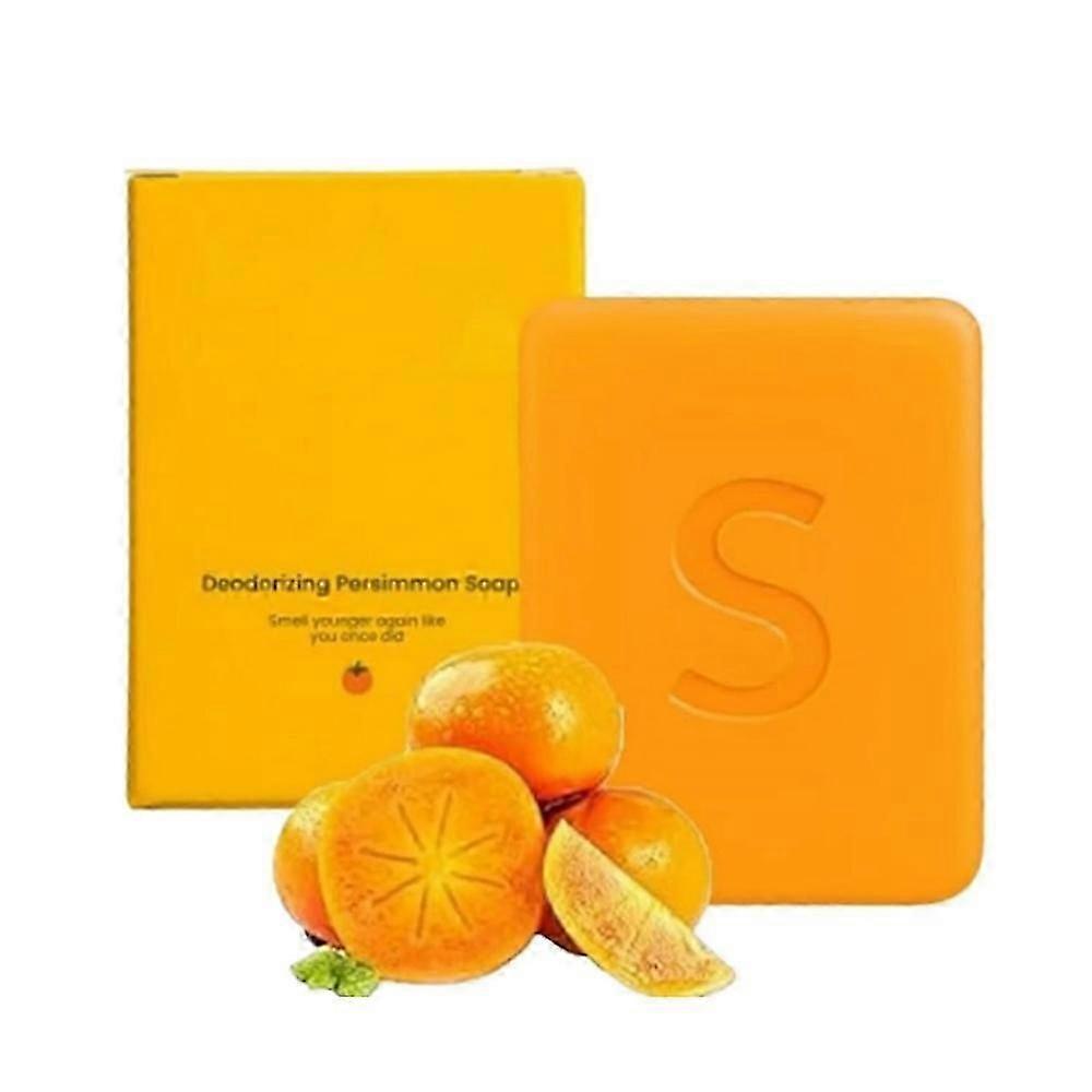 1-3pcs Swarva Persimmon Soap Bar Body Odor Control Deodorant Soap for Men &amp; Women