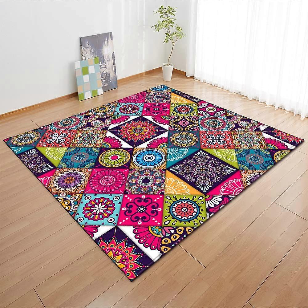 Rugs Living Room Rug 3D Mandala Style Extra Large 80x120cm Soft Short Pile AntiSlip Floor Mat Mandala 2