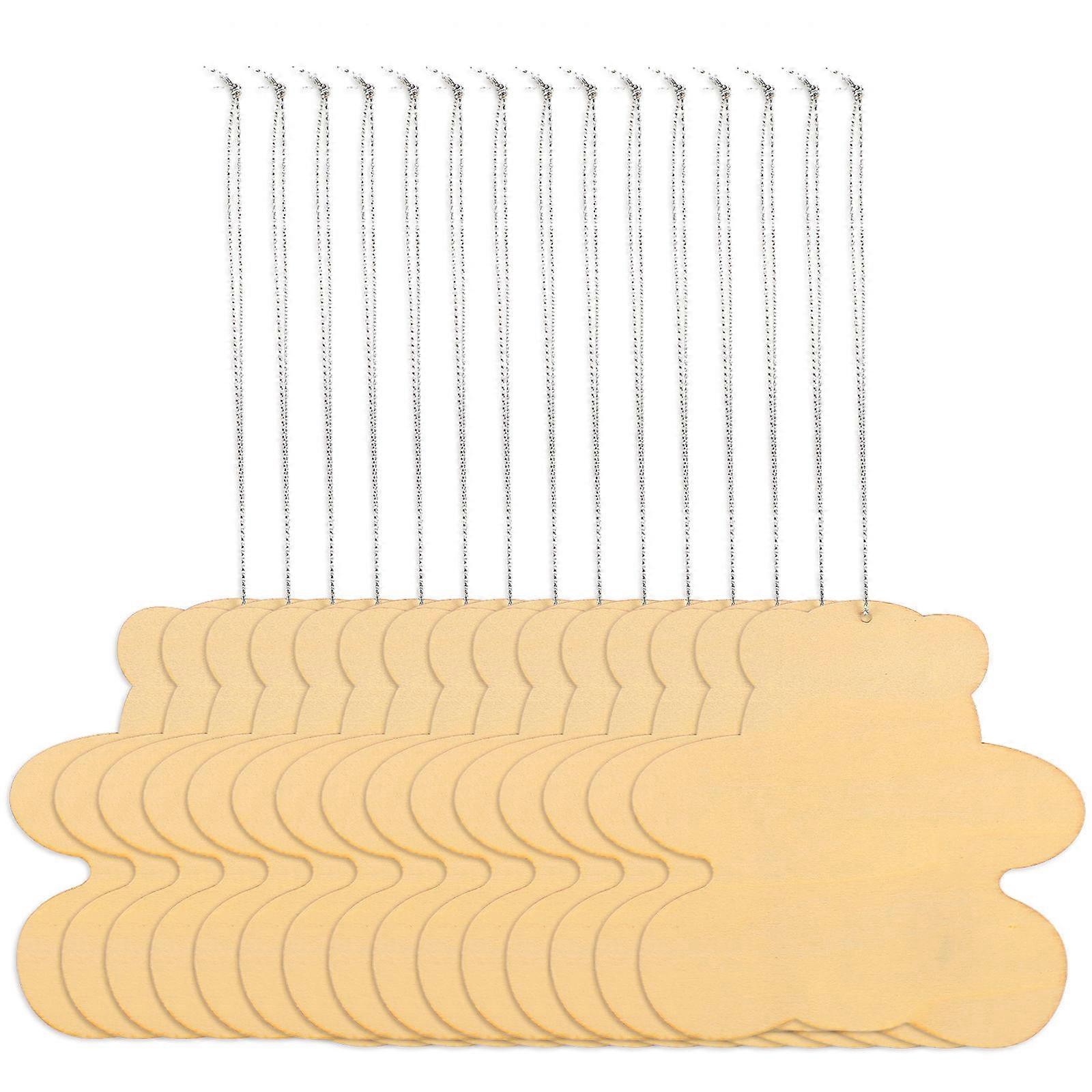 DIY Bear Shaped Wooden Chips 100 Pcs Colorful Art Creation for Home Decoration and Hands-on Learning Suitable for Children and Students