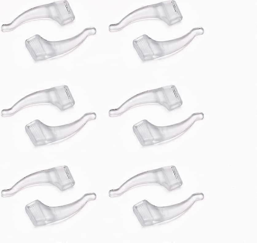 Silicone Glasses Ear Hooks Accessories (6 Pairs), Transparent, Non-slip, Universal Fit