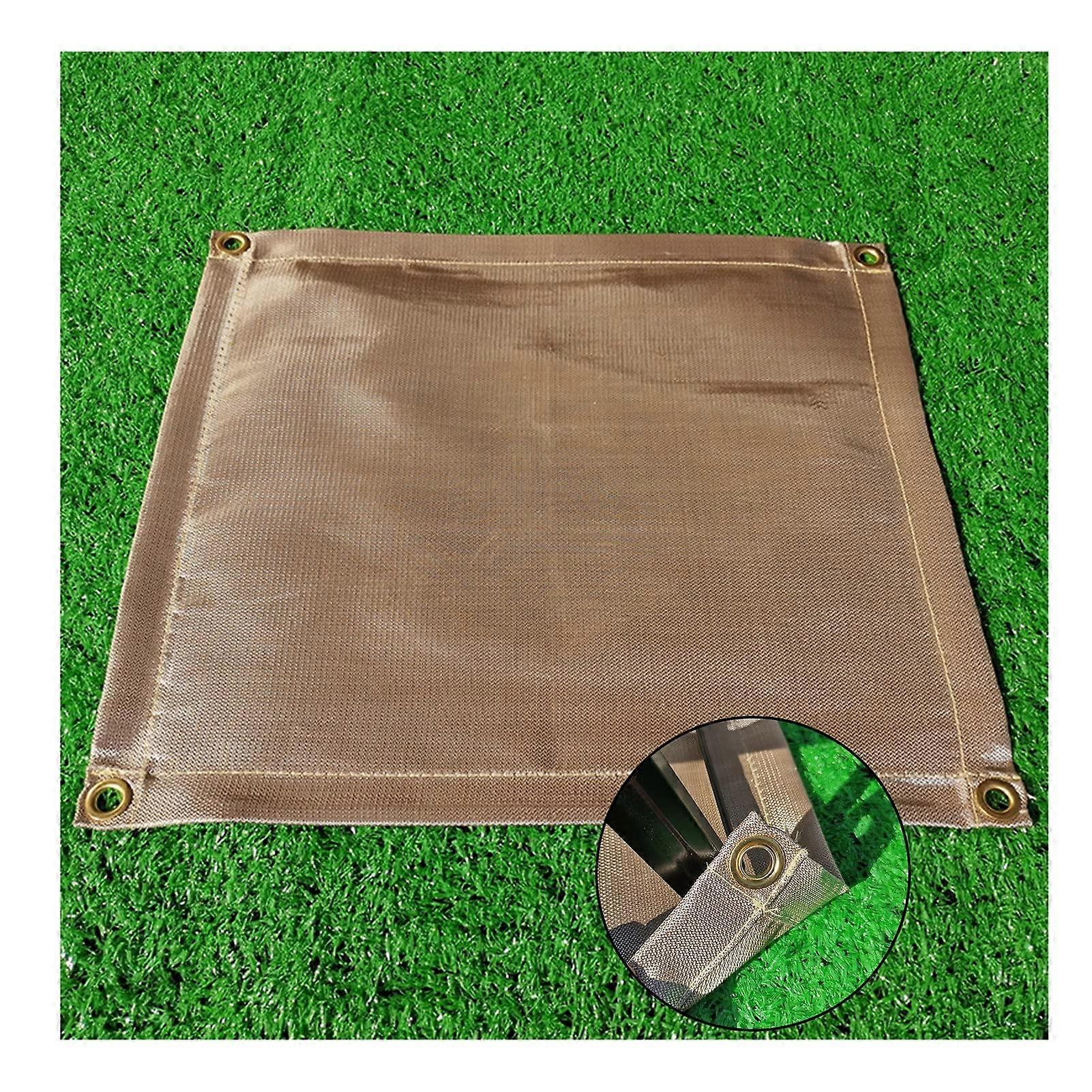 Fireproof Tarp Pit Mat Beige 1.8x2.4m Heat Resistant Decking Protector For BBQ Grill Garden Fire Pit Accessories