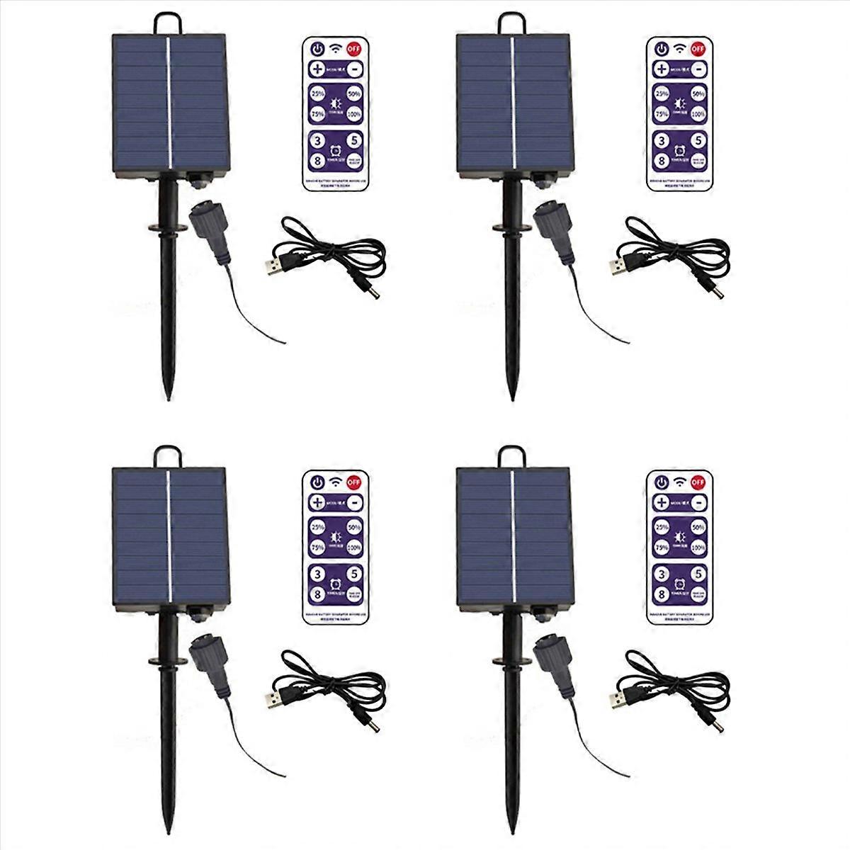 4X 1200mAh Solar Panel Control Box Kits Lithium Battery Panel for 3.7V 24V LED String Strip Lamp DC