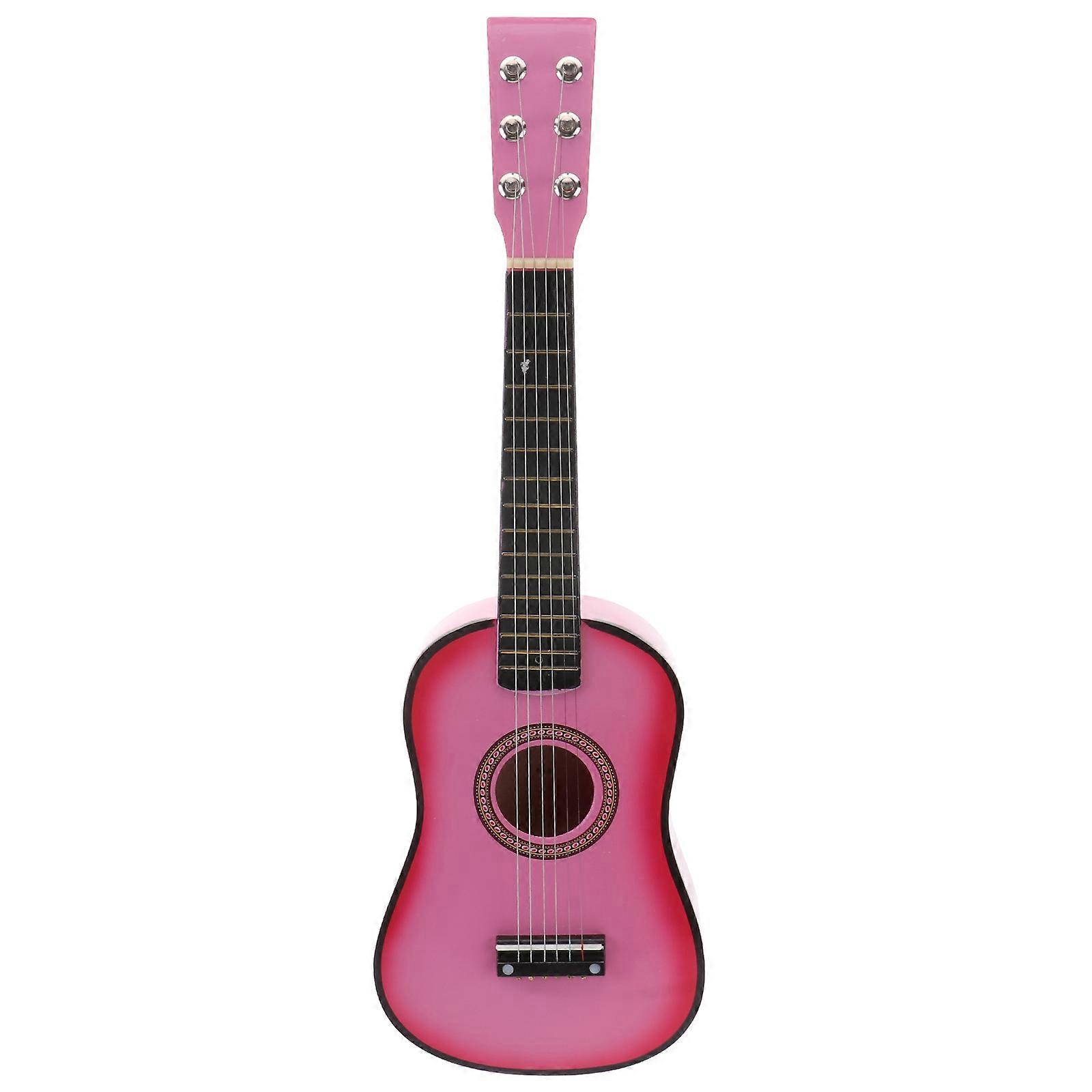 Pink Beginner Guitar Folk Guitar for Entertainment 6-String 23 Inch