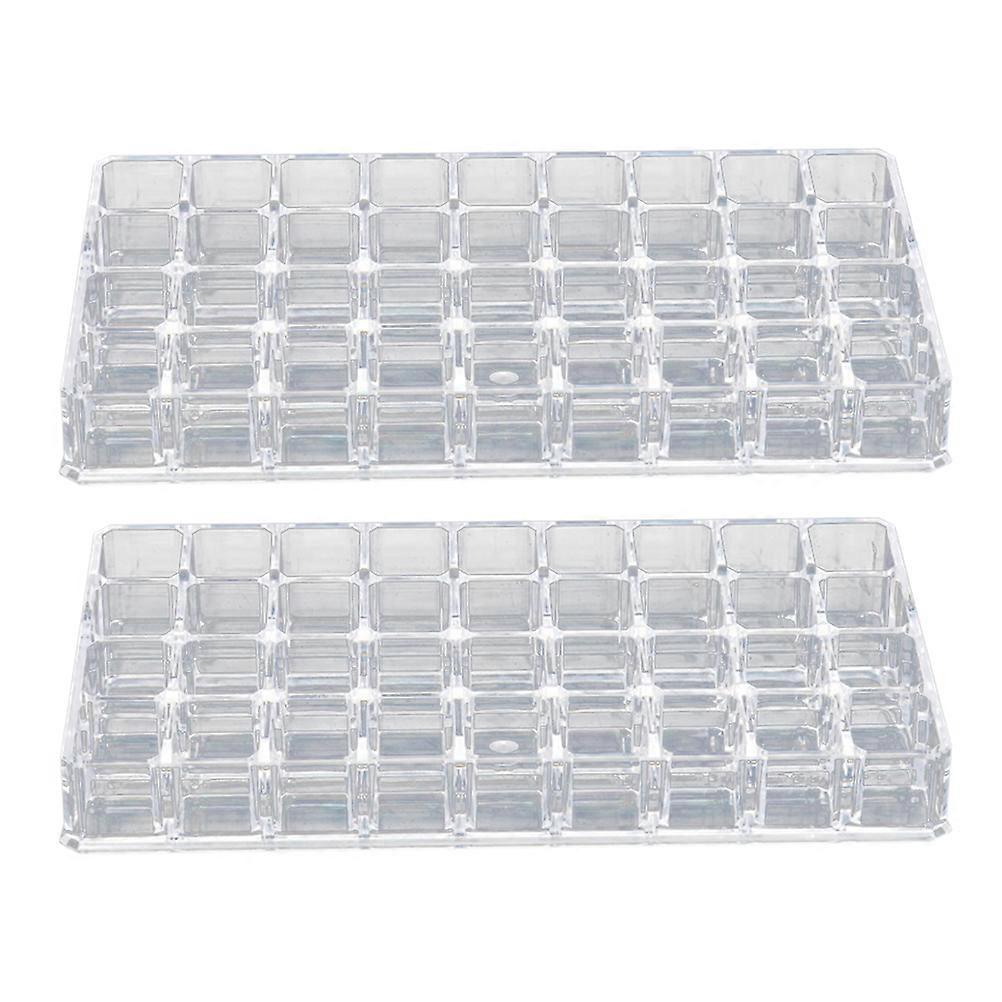 Acrylic Storage Box Lipstick Storage Case for Cosmetics 2Pcs Transparent