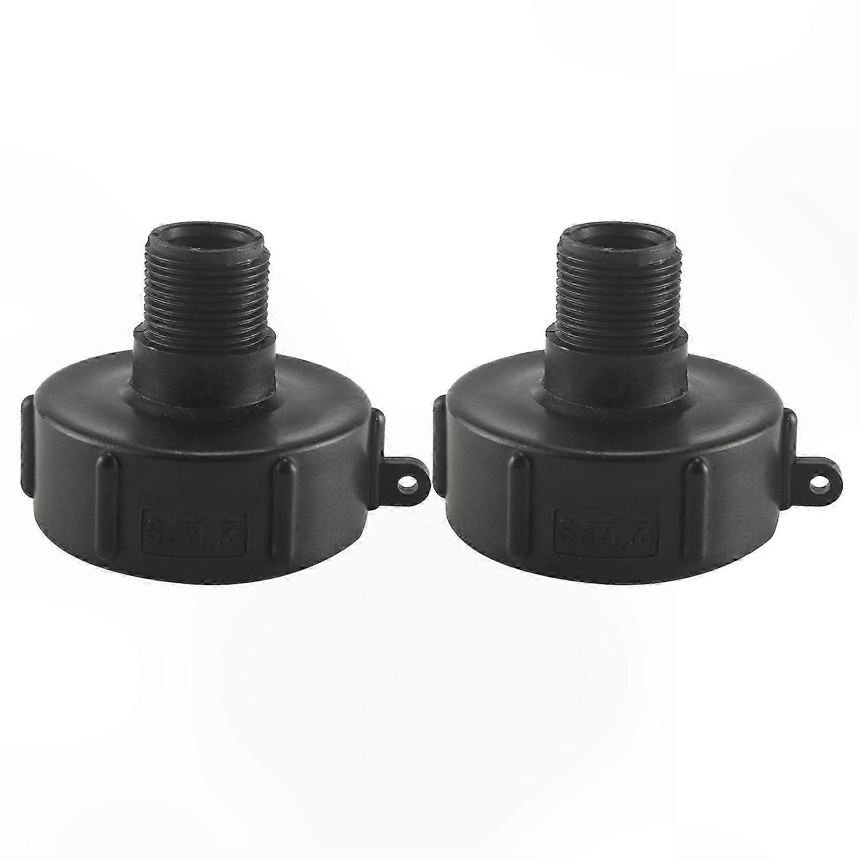 2-Pack IBC Tote Adapter, 2" NPS Fine Thread, Water Tank Garden Hose Connector for 275-330 Gallon Containers