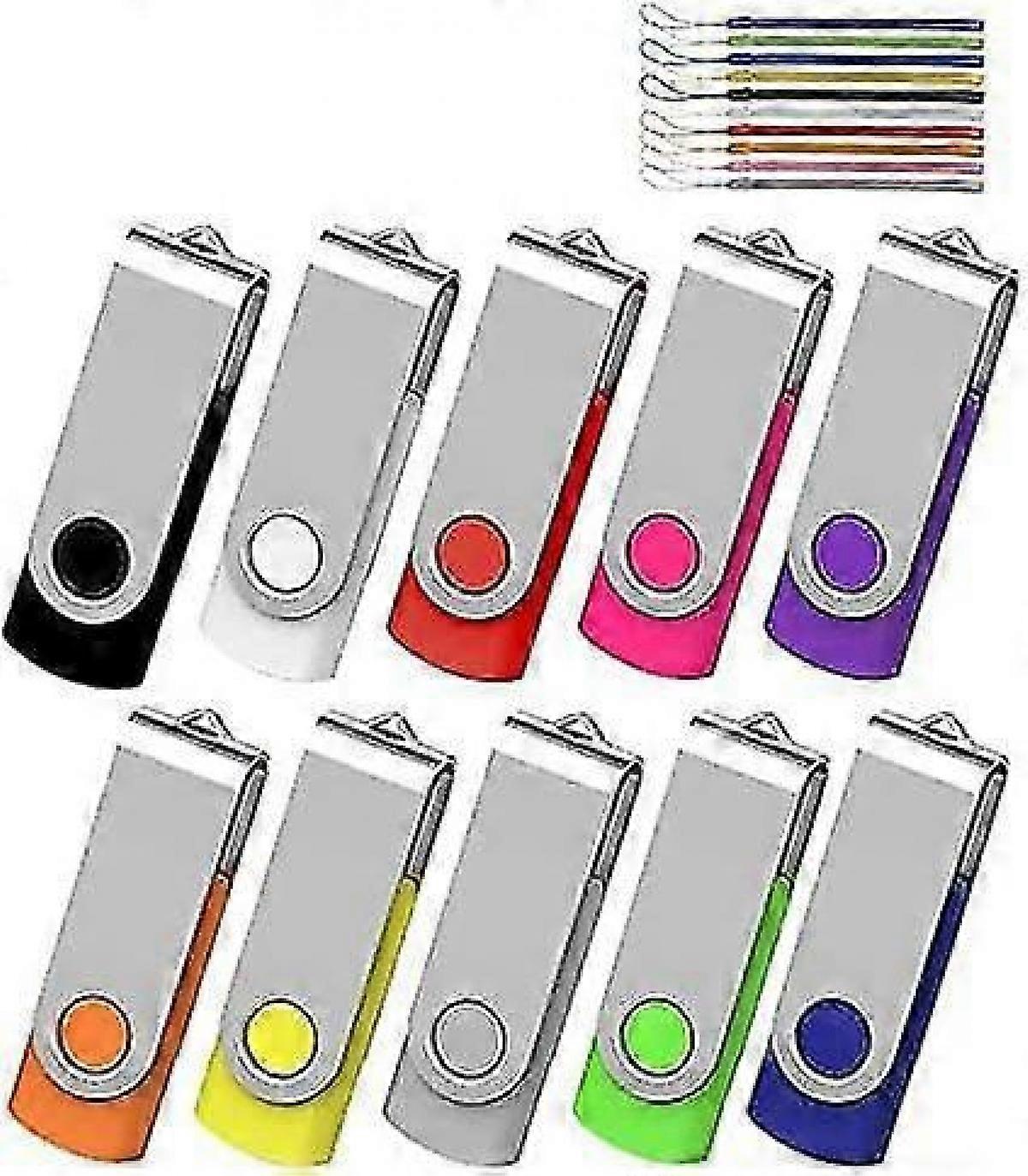1gb Usb Flash Drive 10 Pack, Premium Usb2.0 Classic Swivel Usb 1gb Flash Drive Pen Drive Memory Stick Thumb Drive Bulk Jump Drive Computer Data Stora