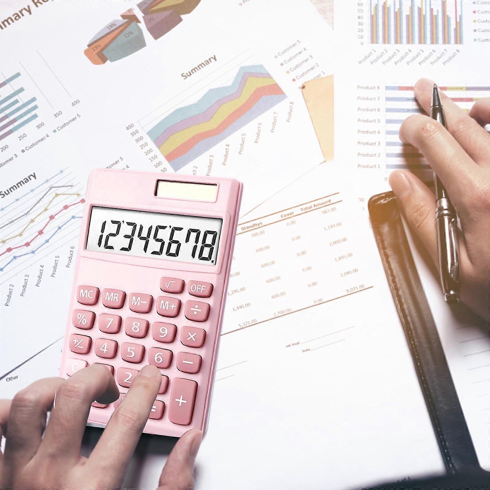 ZKCCNUK Calculator Computer Elementary School Children's Stationery Mini Office Color Calculator Cute 8-Digit Calculator H14