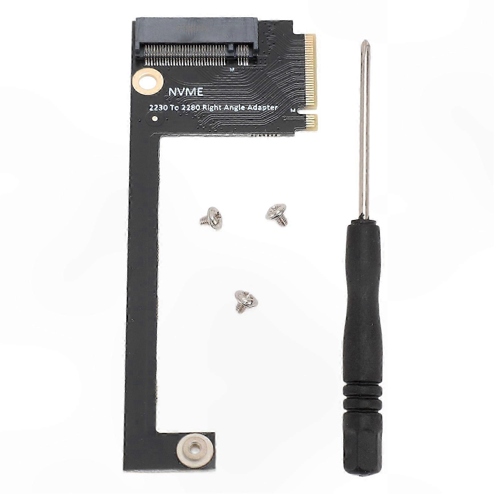 M.2 NVMe SSD Expansion Board Adapter for 2230 to 2280 Conversion PCIe 4.0 Gold Plated Connector 90 Degree Angle