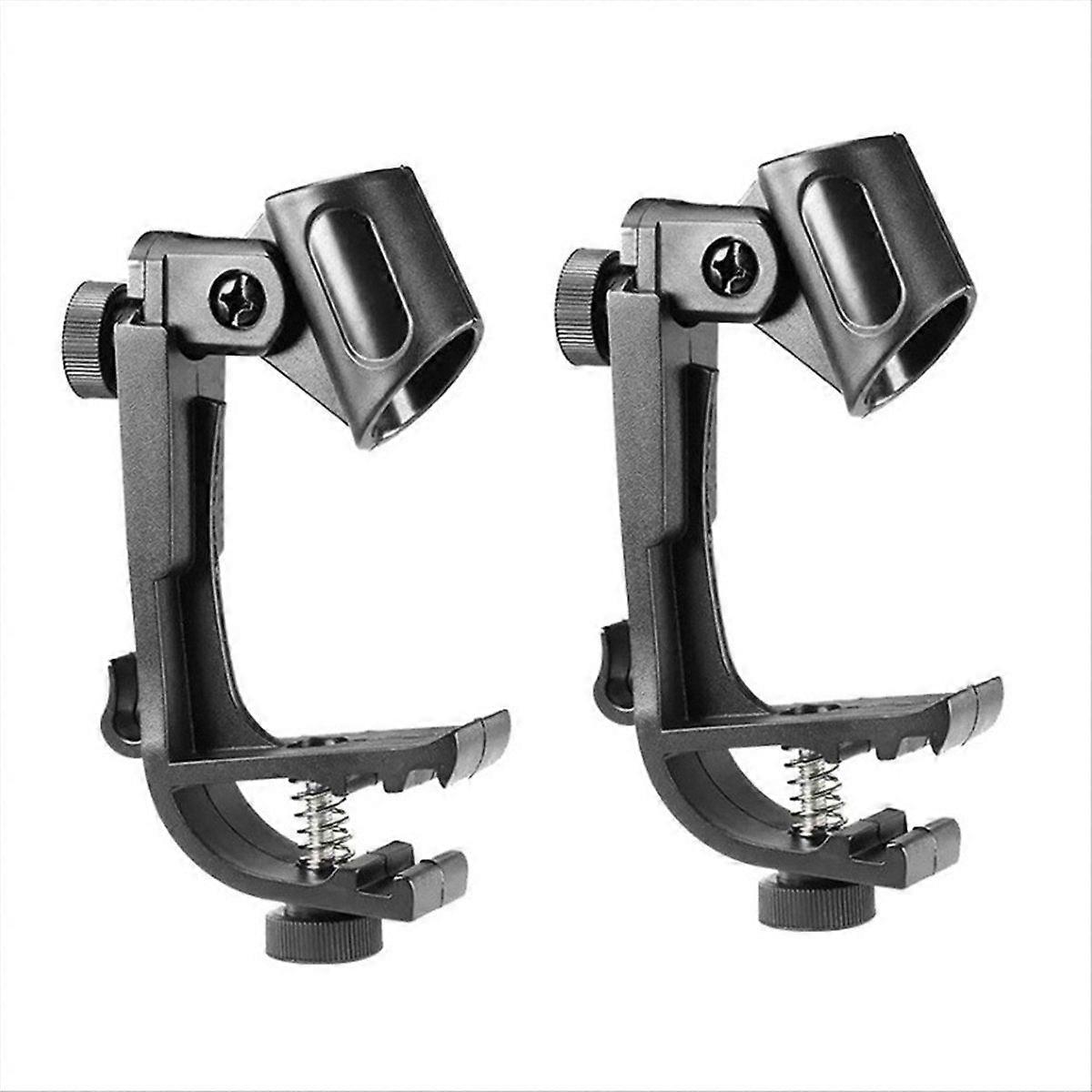 2PCS Adjustable Mic Clip Stand Holder on Drum Microphone Clip