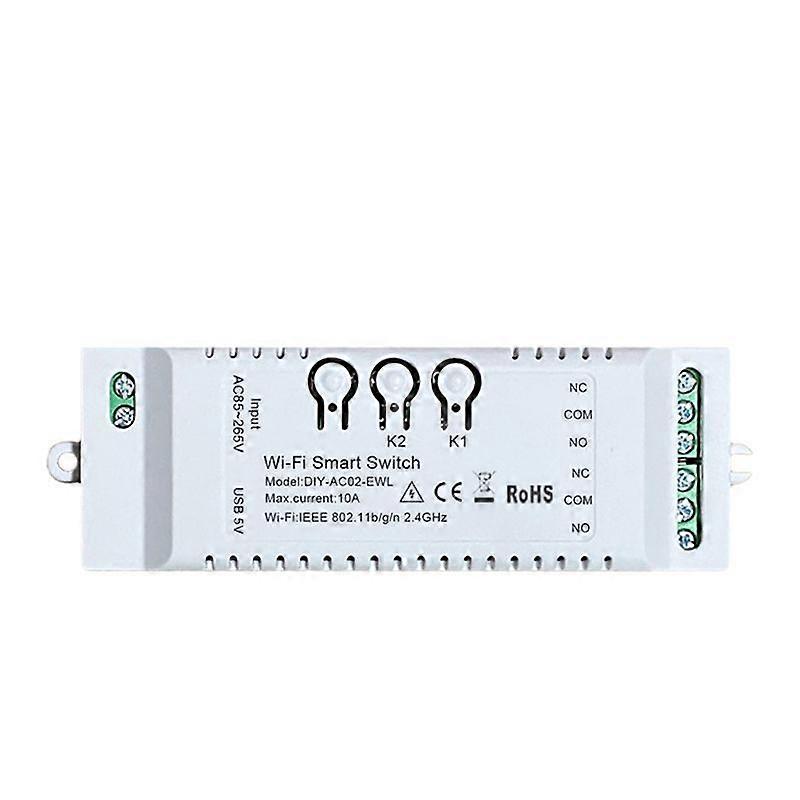 2CH WiFi Smart Switch DIY Timer APP 85-265V USB 5V 2.4G WiFi