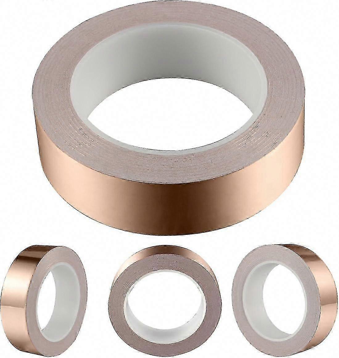 1.2" x 20m Copper Foil Tape with Conductive Adhesive for EMI Shielding (0.05mm Thick)