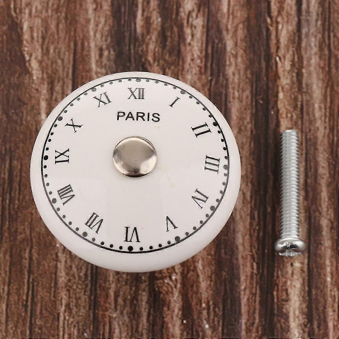 Black And White Round Ceramic Cabinet Knobs For Home Feruniture Style-c