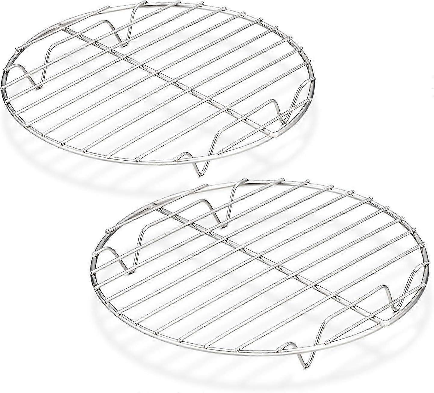 25-26 HaWare Cooling Rack Set of 2, Stainless Steel Baking Thick Wire Rack for Cooling/Steaming/Protecting, Mirror Finish & Smooth Edge, & D