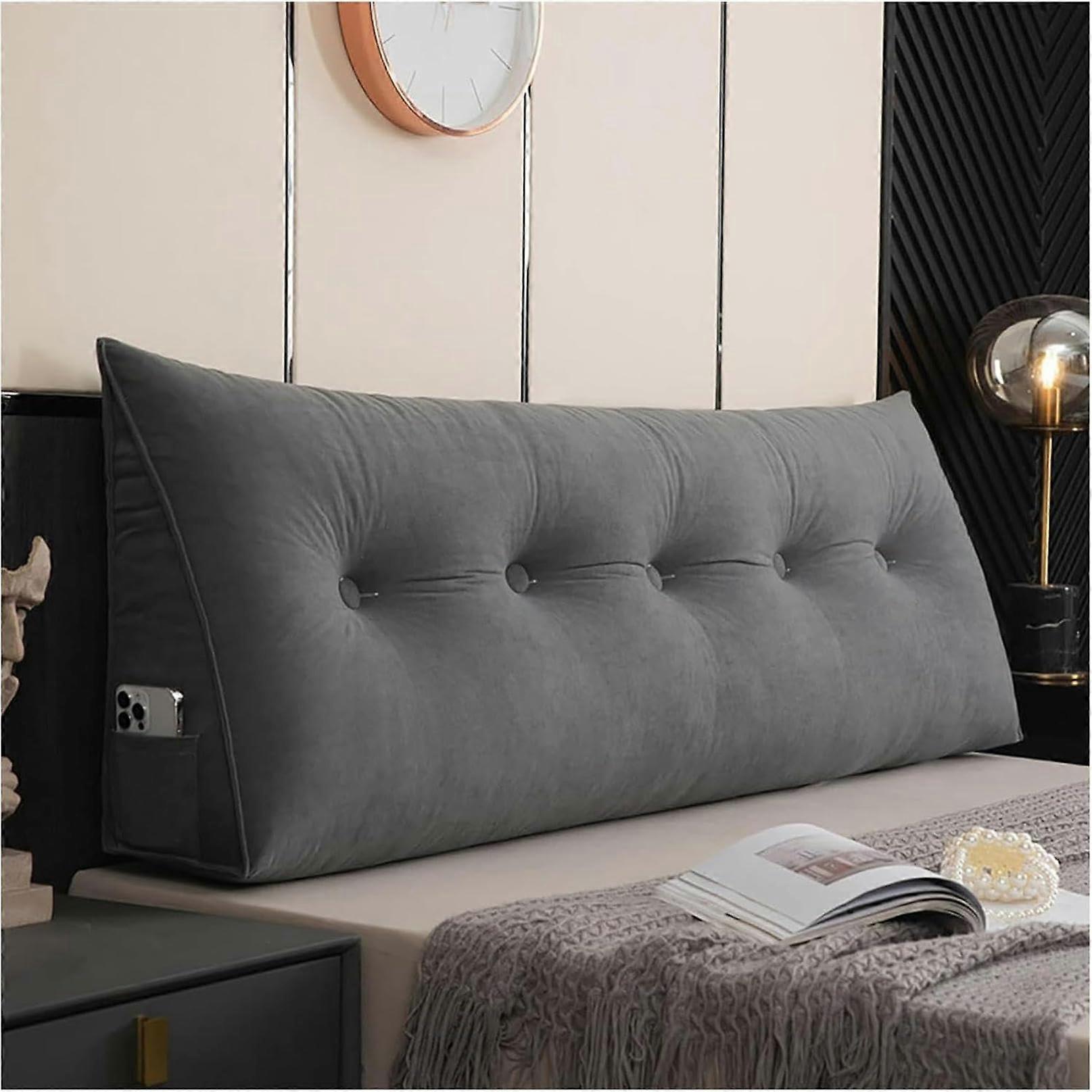 Triangular Wedge Headboard Reading Pillow For Bed Rest Large Bolster Cushion Backrest