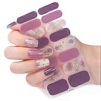 Fashion Nail Stickers Kit With SmudgeProof Coating 20PC Salon Quality Designs For Casual And Formal Event Multicolor