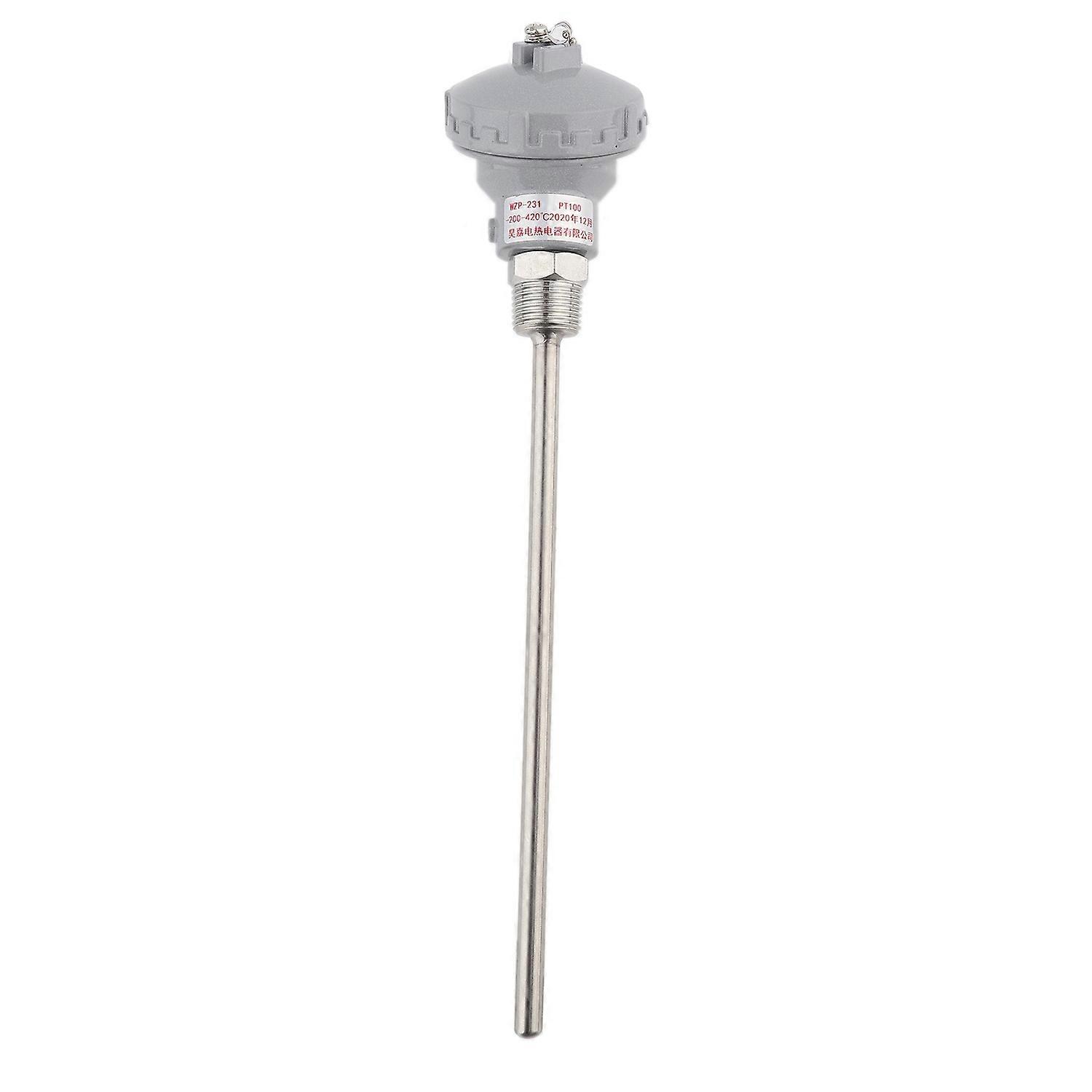 RTD PT100 Temperature Sensor Probe 1/2" NPT Thread Thermocouple Terminal Head(PT 200mm)