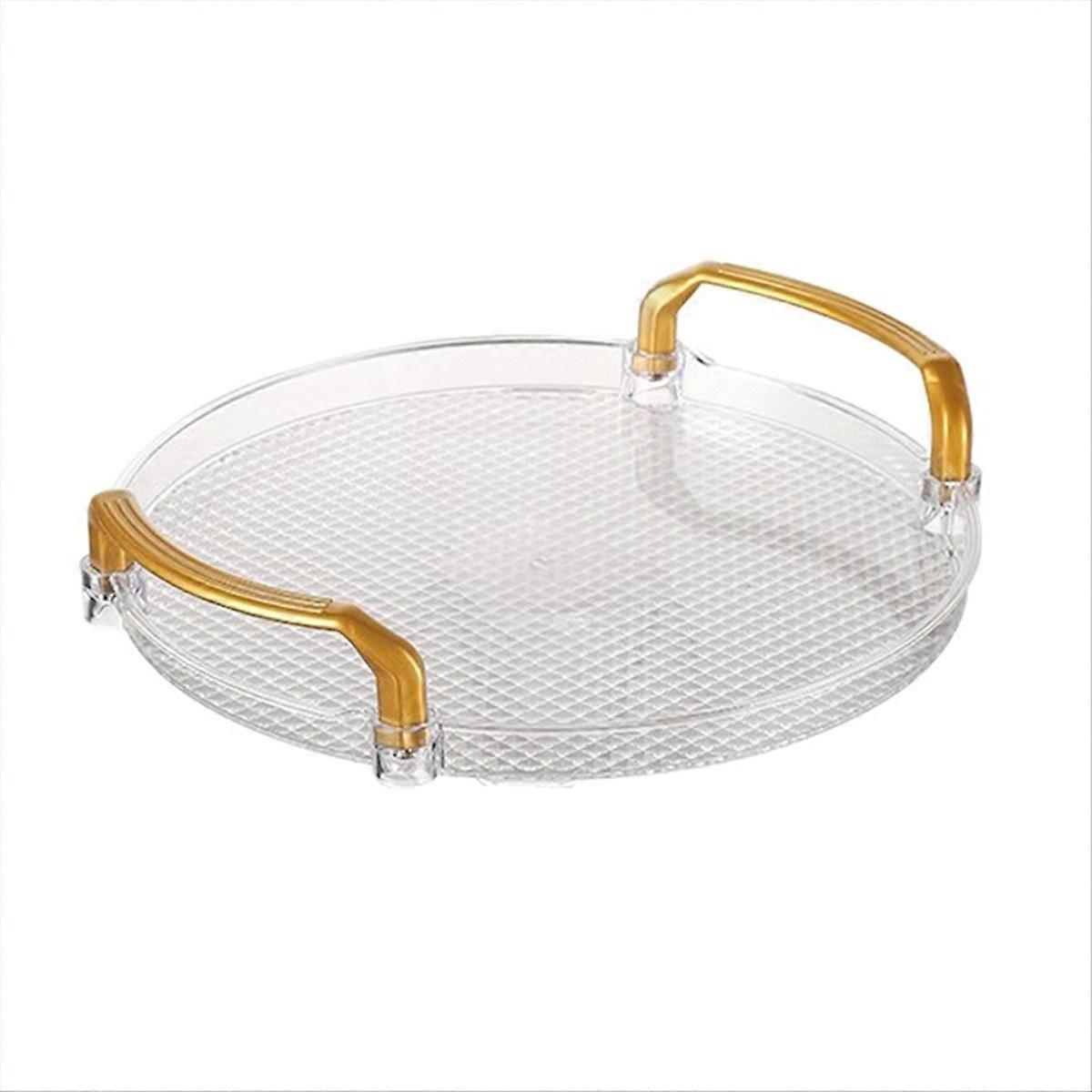 Acrylic Clear Round Serving Tray Bathroom Vanity Tray B