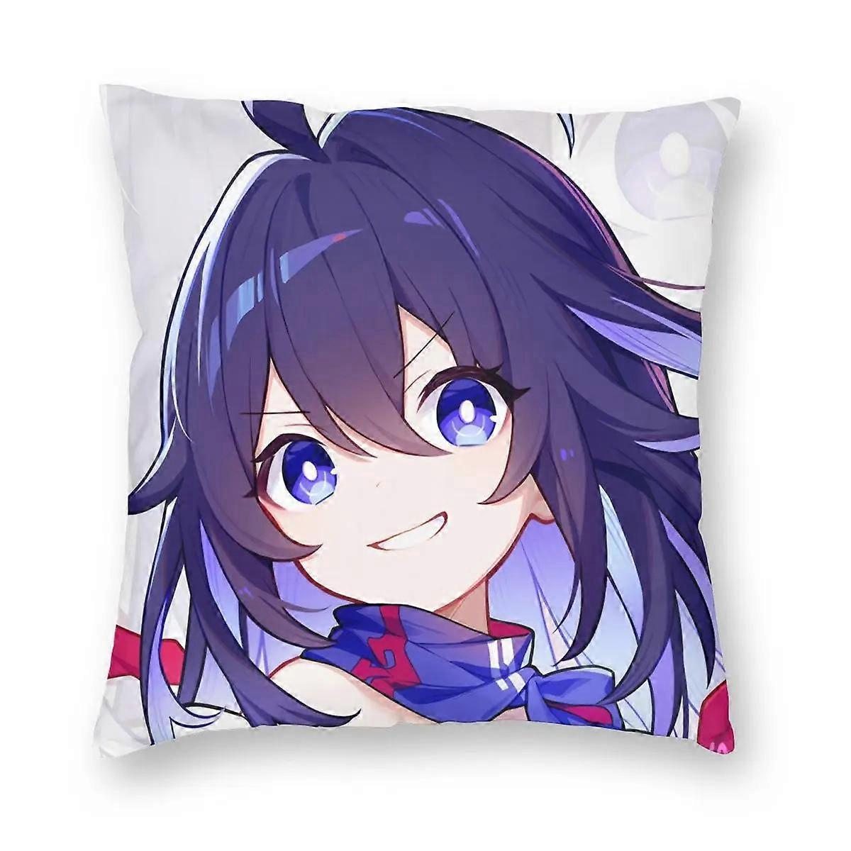 Funda de almohada Seele Game Honkai Star Rail, estampada, de poliéster, con cremallera.