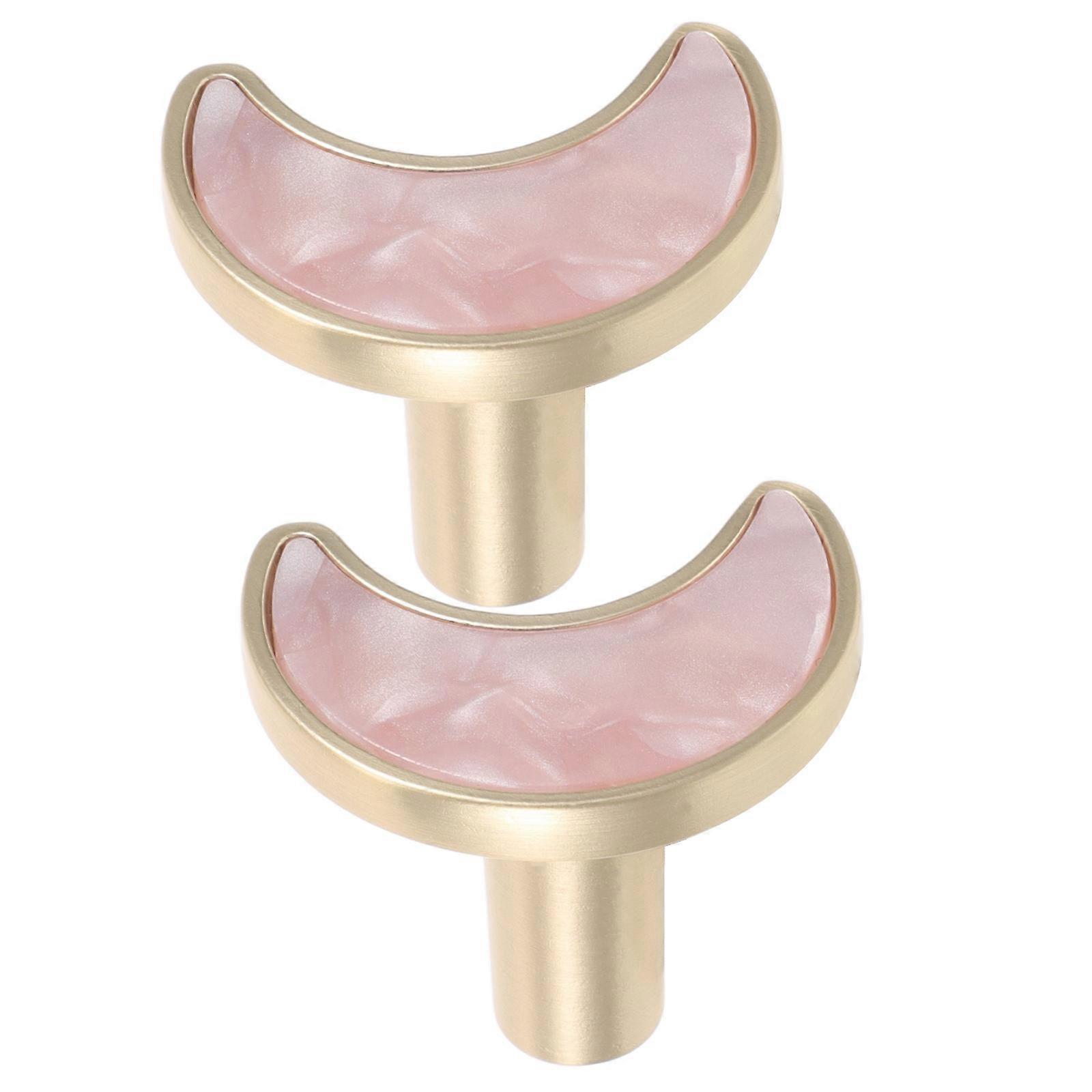 Moon Door Knobs Zinc Alloy for Kitchen Hardware 1Pair Pink
