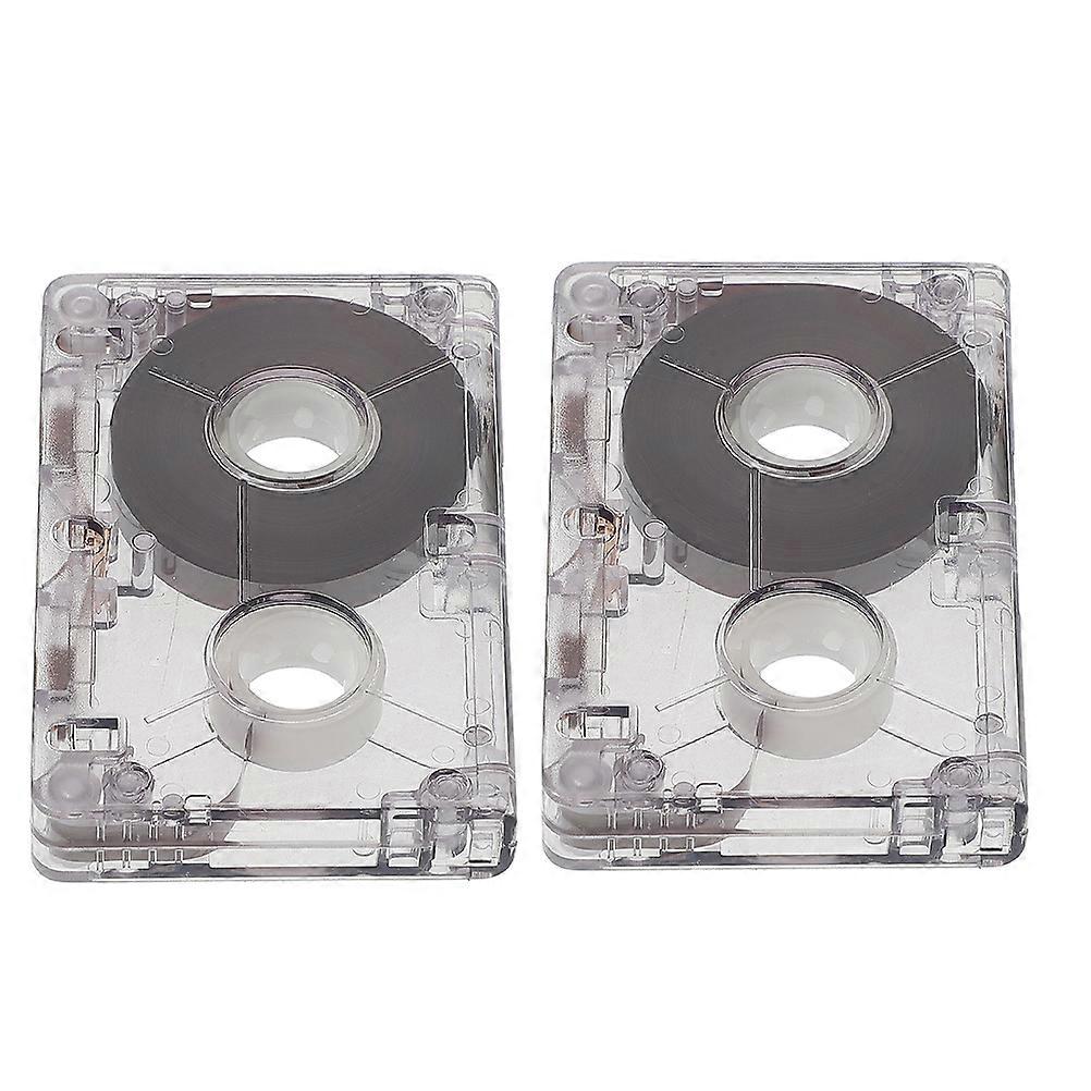 Mini Blank Cassette Tapes for Recording 2Pcs Transparent Plastic Tape