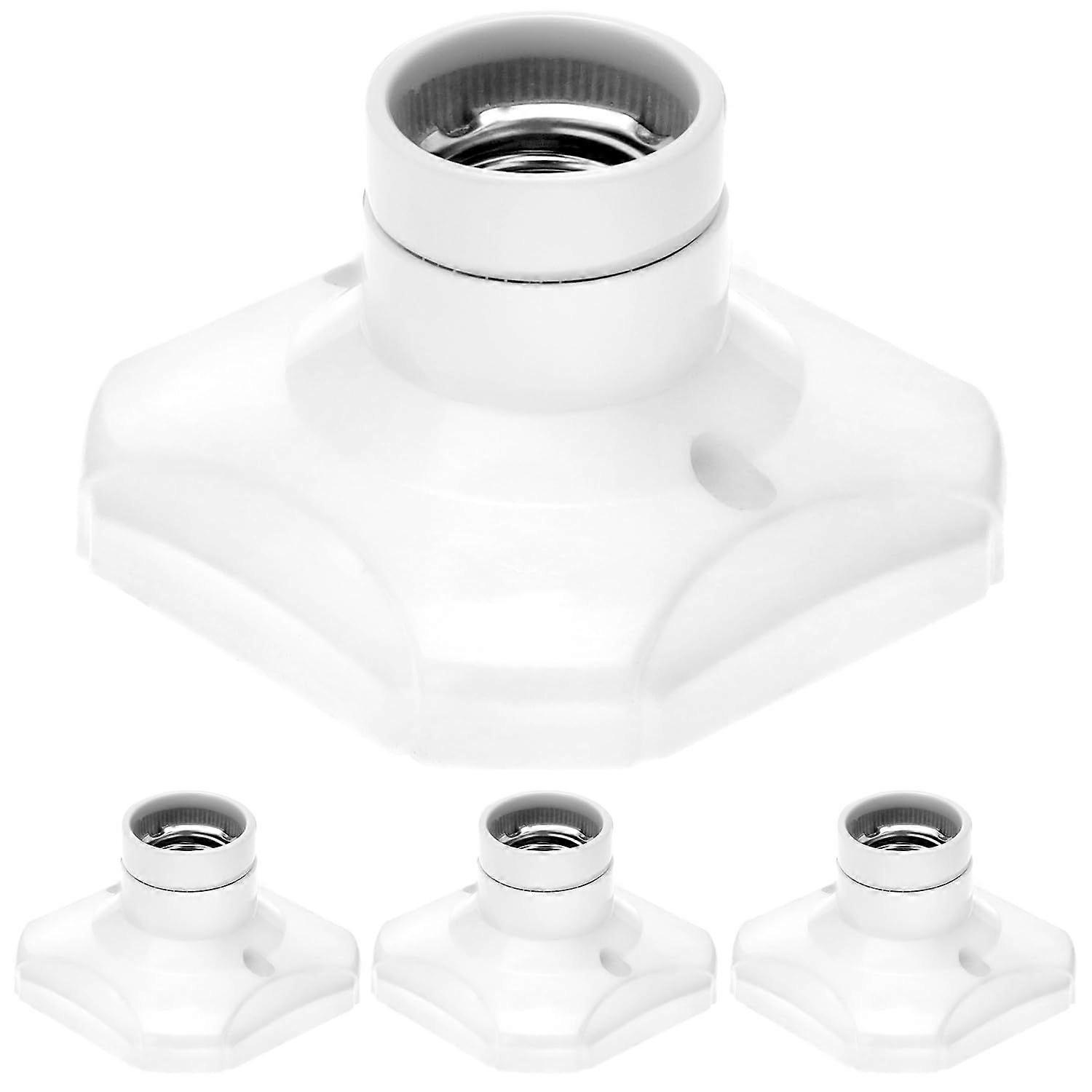 4-Piece E27 Ceiling Light Bulb Socket, Screw-in E27 Socket with Ceramic Base, AC 220V Lamp Socket, for LED Bulbs