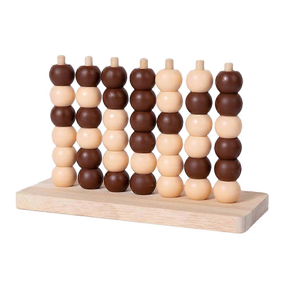 Four in A Row Chess Toy Wooden Board Game for Playing 1Set Interactive Strategy