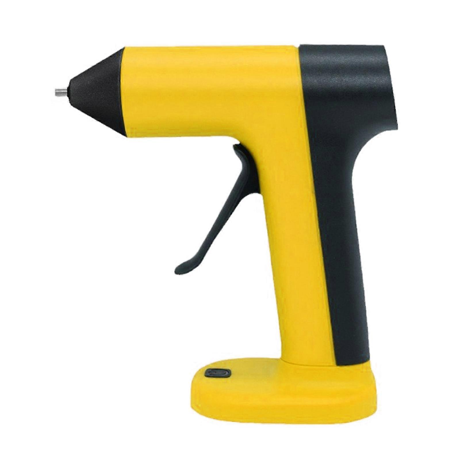 Wireless Mini Glues Guns with 2000mAh Battery Rechargeable Fast 30S Preheating for Crafting and School Craft Project  Yellow