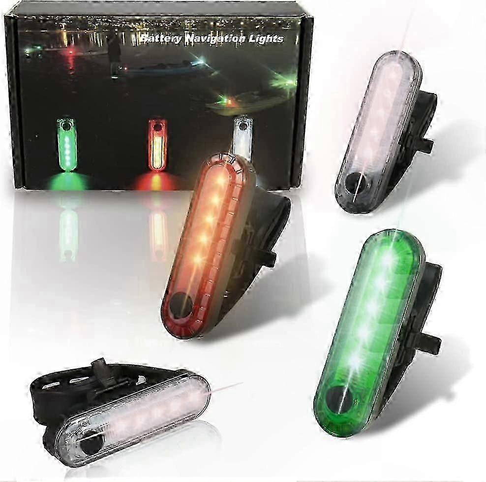 Portable battery-powered stern lights for kayaking