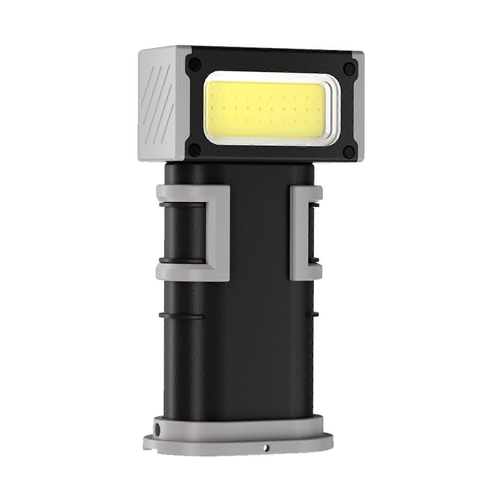 Multifunctional Magnetic Handheld Torch Double Light Source LED Work Light Rechargeable Flashlight Work Light Enduring  grey