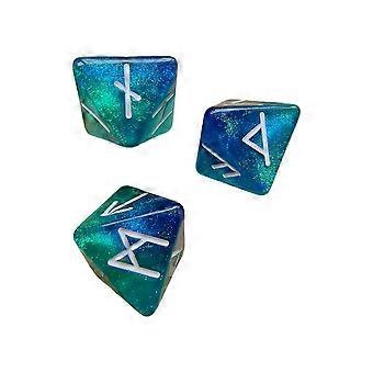 3pcs 8 Sided Divination Prediction Game Dices Exquisites Polyhedral Runes Dices for Strategic Tabletop Game  Purple and gold