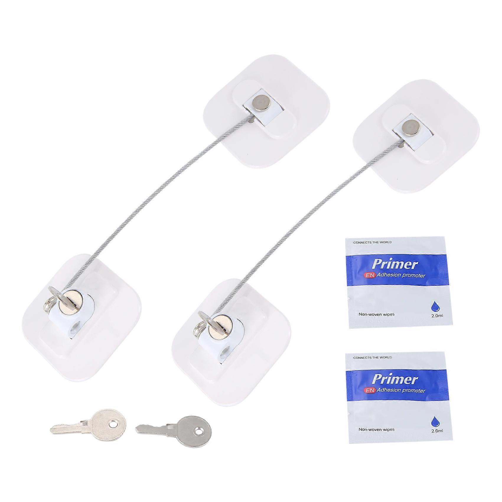 Kühlschrankschloss, Mini-Kühlschrankschloss mit Schlüssel für Erwachsene, Schloss für einen Kühlschrank, Schranktür (Weiß 2erPack)