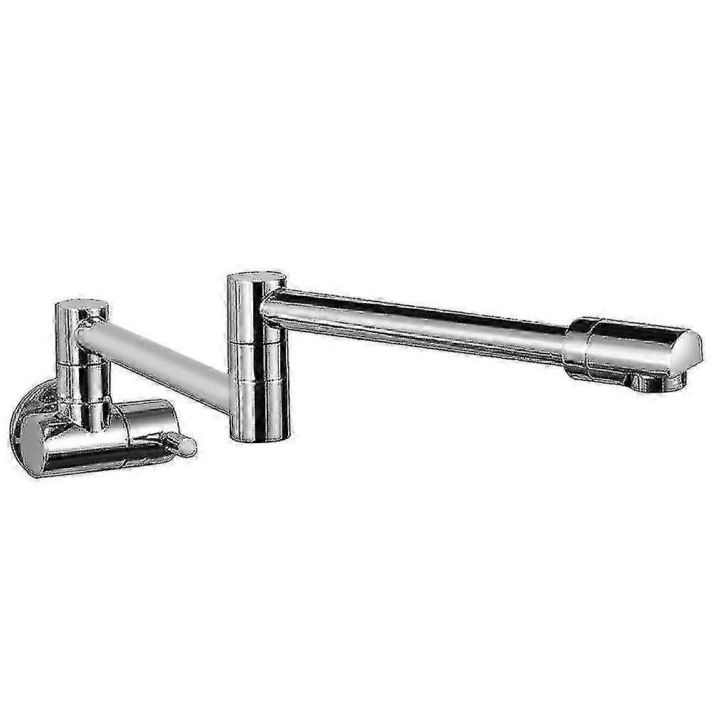 Brass Wall-Mounted Single Handle Pot Filler Faucet with Folding Swing Spout for bugumao