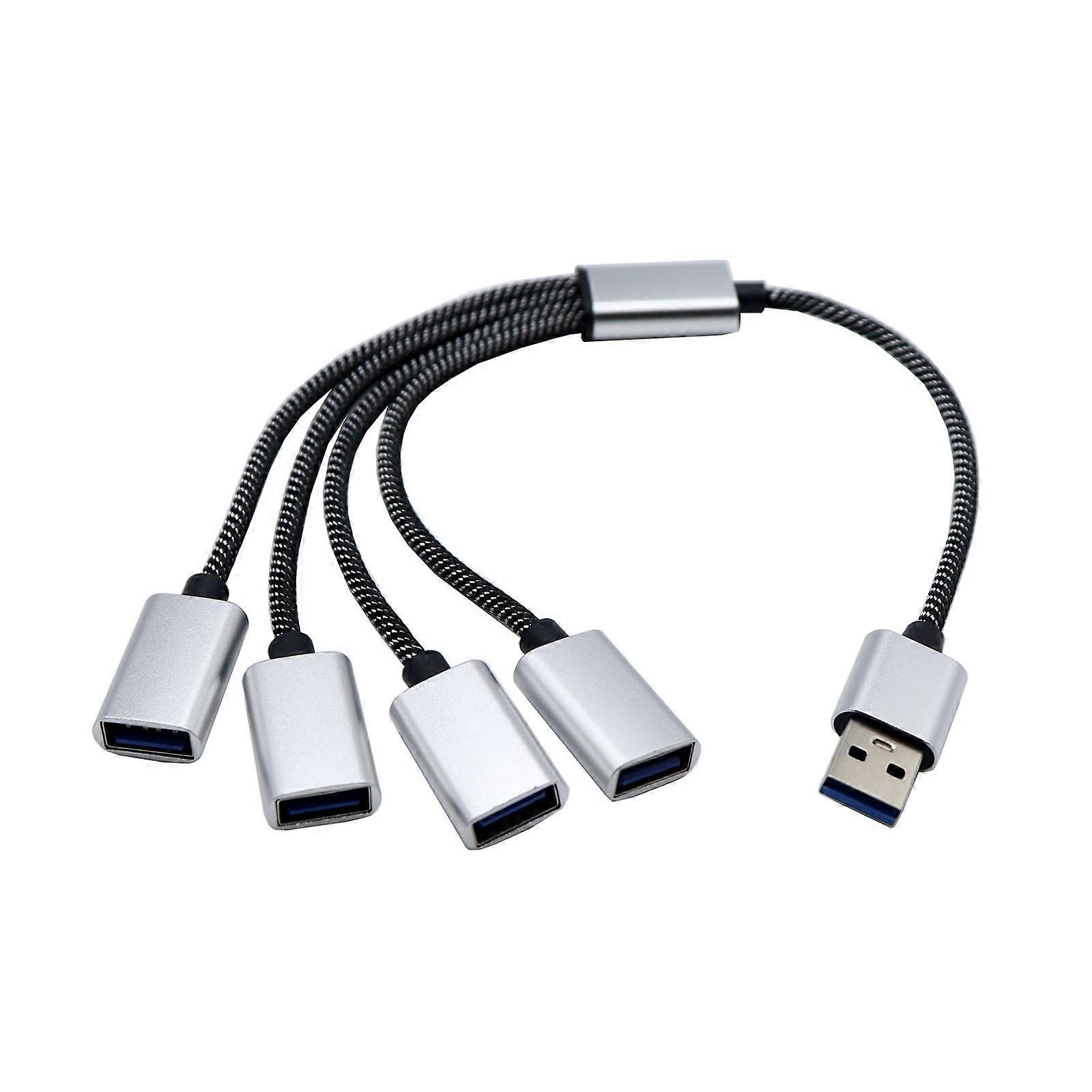 4 Port USB Adapter Power Supply 4 in 1 USB Adapter USB to USB2.0 Multifunction Splitter Extension Cable for Phone Multicolor