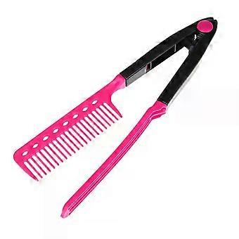 1 stuk opvouwbare V-vormige stijltangborstel, doe-het-zelf kappersgereedschap, haarkam voor natuurlijke haarstyling en krulspelden.