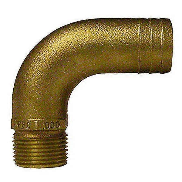 [Pack Of 2] GROCO 3/4" NPT x 1" ID Bronze Full Flow 90° Elbow Pipe to Hose Fitting
