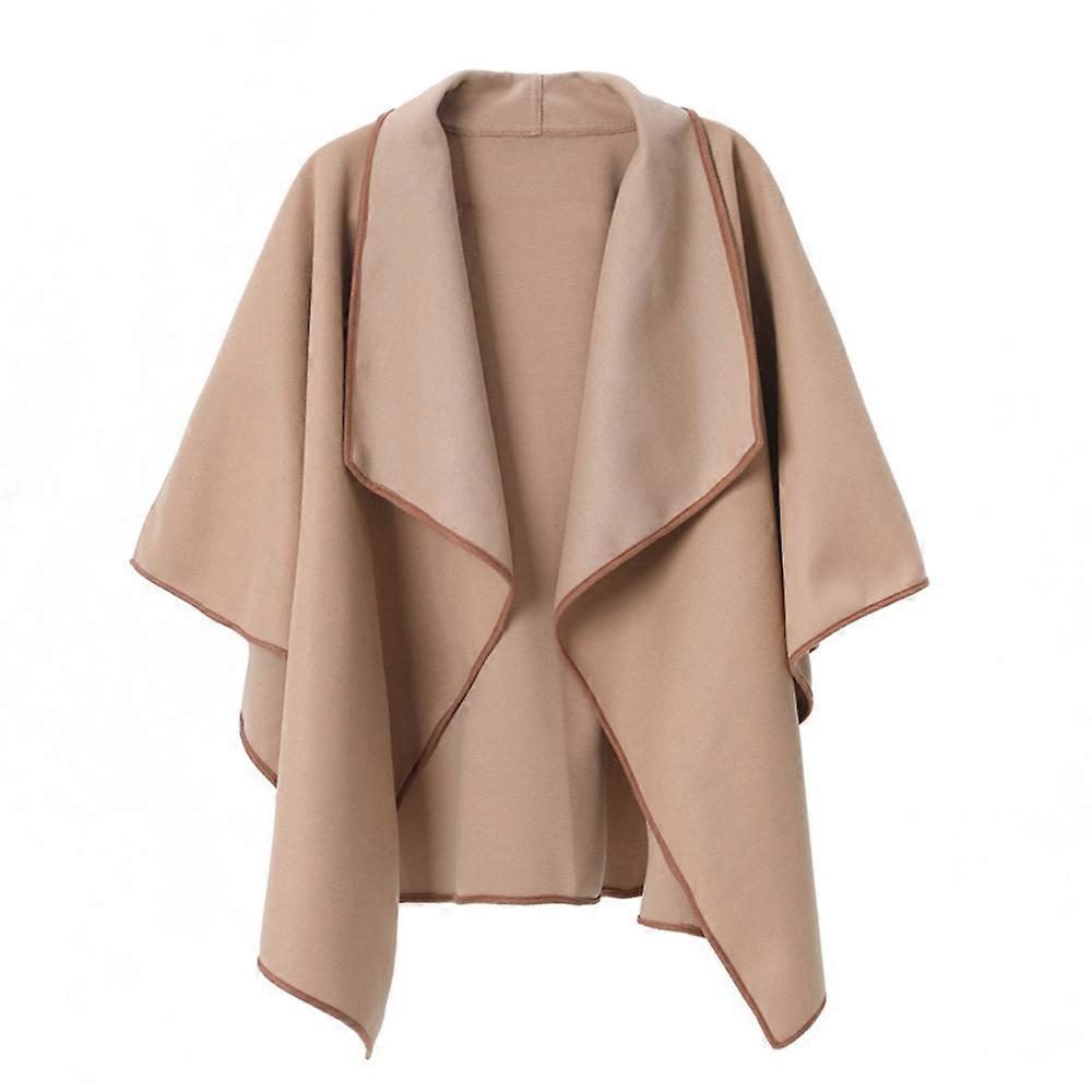 Plus Size Warm Camel Shawl, Soft Blend Wrap for Women, Machine Washable