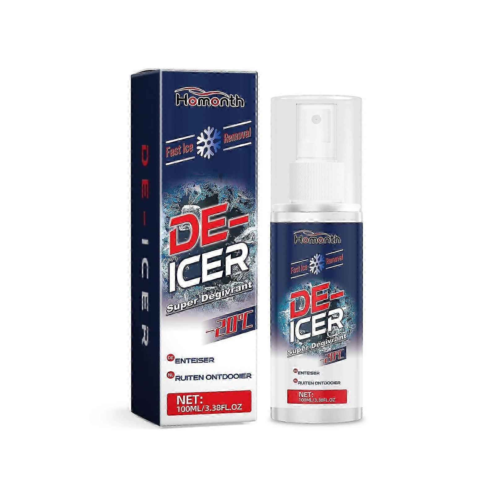 Winter Car Deicing Spray  Fast Ice Melt for Windshields  Windows, 100ml