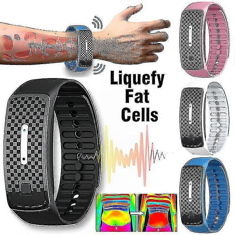 Ultrasonic Body Shaping Wristband for Weight Loss and Lymphatic Drainage with Magnetic Therapy Technology_lhh White
