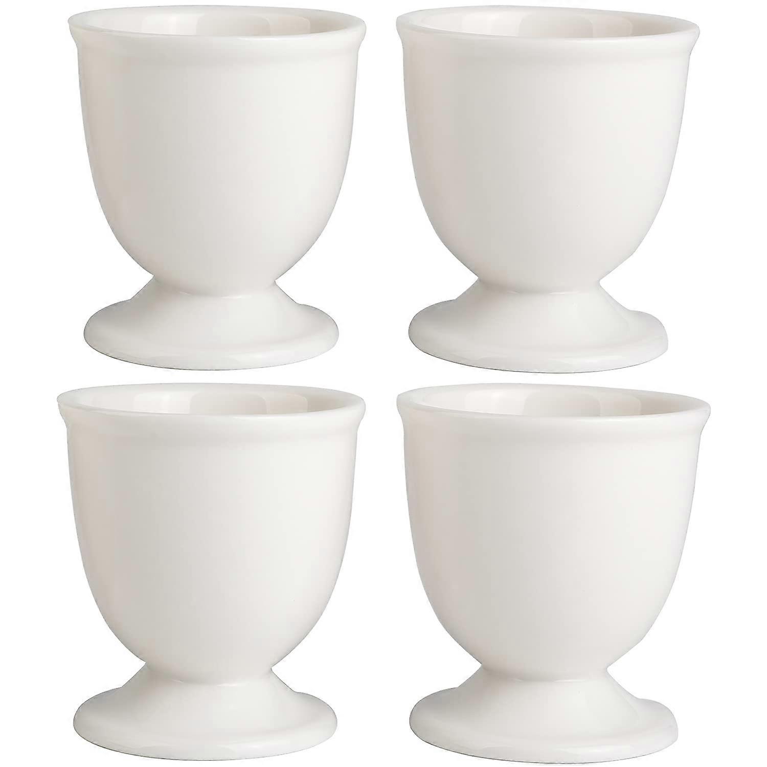 Ceramic Egg Cups Set of 4 for Soft and Hard Boiled Eggs, Dishwasher and Microwave Safe Holders