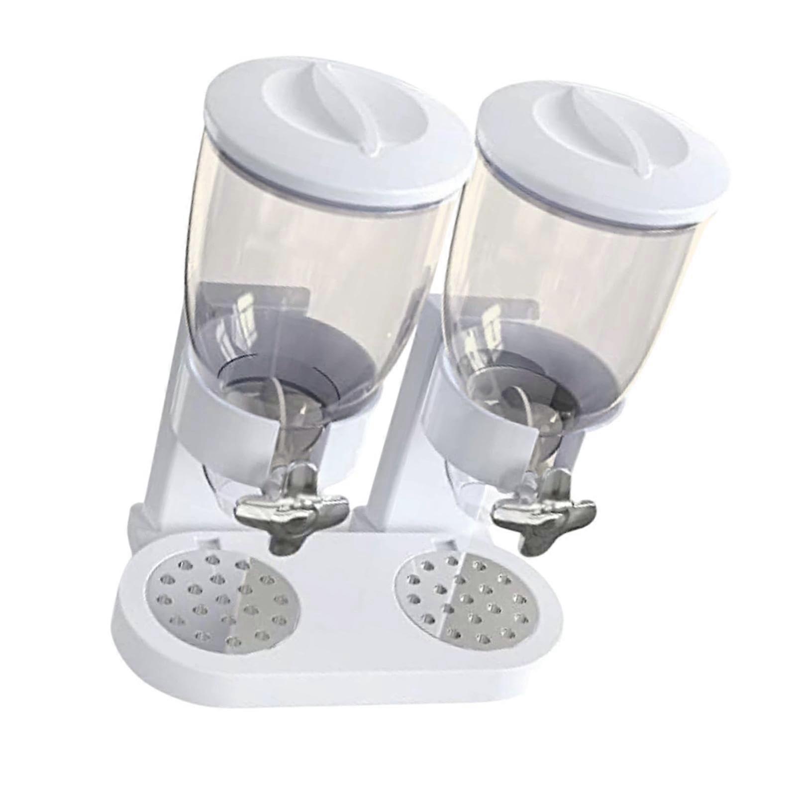 Cereal Dispenser with Portion Control and Freshness Seal, PET Double Cup Food Storage Container