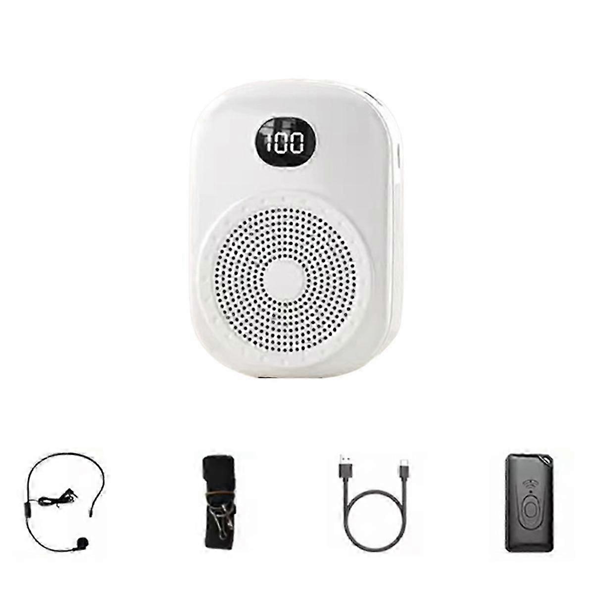 Wireless Voice Amplifier Multifunctional Portable Personal Voice Speaker with Microphone Display for Teachers Speech A