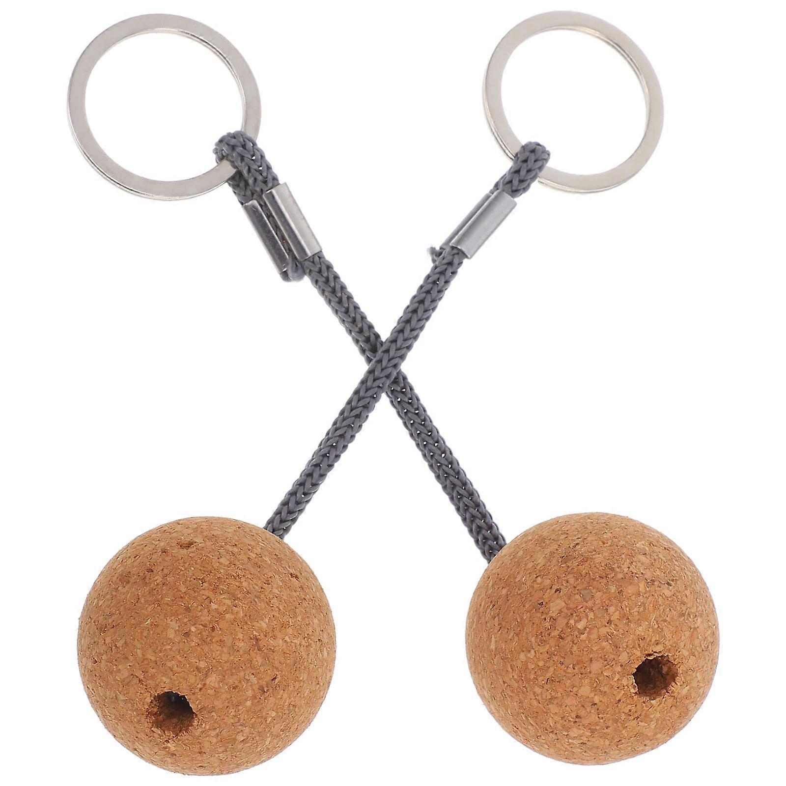 Softwood Ball Keychain for Sailing 2Pcs Creative Floating Key Ring Accessory